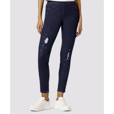HUE Studio Distressed Denim Legging Midnight Rinse XL 16/18 NEW