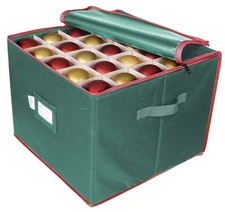 Large Christmas Ornament Storage Box, Organizer Holds Up to 75 Xmas Ornaments...
