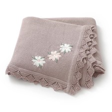 Baby Floral Knitted Blankets Newborn 100 80cm Swaddle Wrap Plaid Breathable