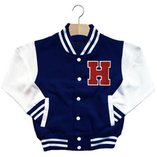 CLASSIC VARSITY BASEBALL JACKET UNISEX PERSONALIZED GENUINE US H COLLEGE LETTER