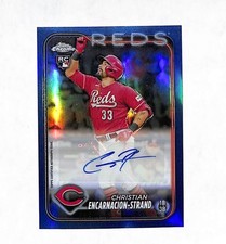 2024 Topps Chrome Christian Encarnacion Strand 99/150 Blue Auto Rookie Card Reds. rookie card picture