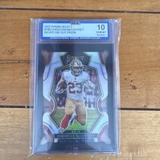 Panini 2022 Select Christian McCaffrey #186 Silver Die-Cut Prizm ISA 10 49ers