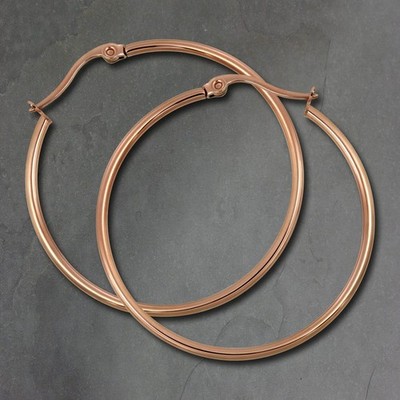 Amello Damen Edelstahl Ohrringe Creolen rosegold 40mm ESOS73E