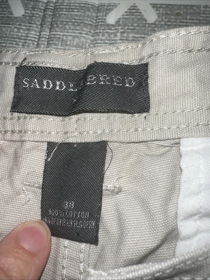 Pantalones Cortos Carga Saddlebred Para Hombre Talla 38 Caqui Tostado Beige Ligero Comodidad Foto 4 de 4