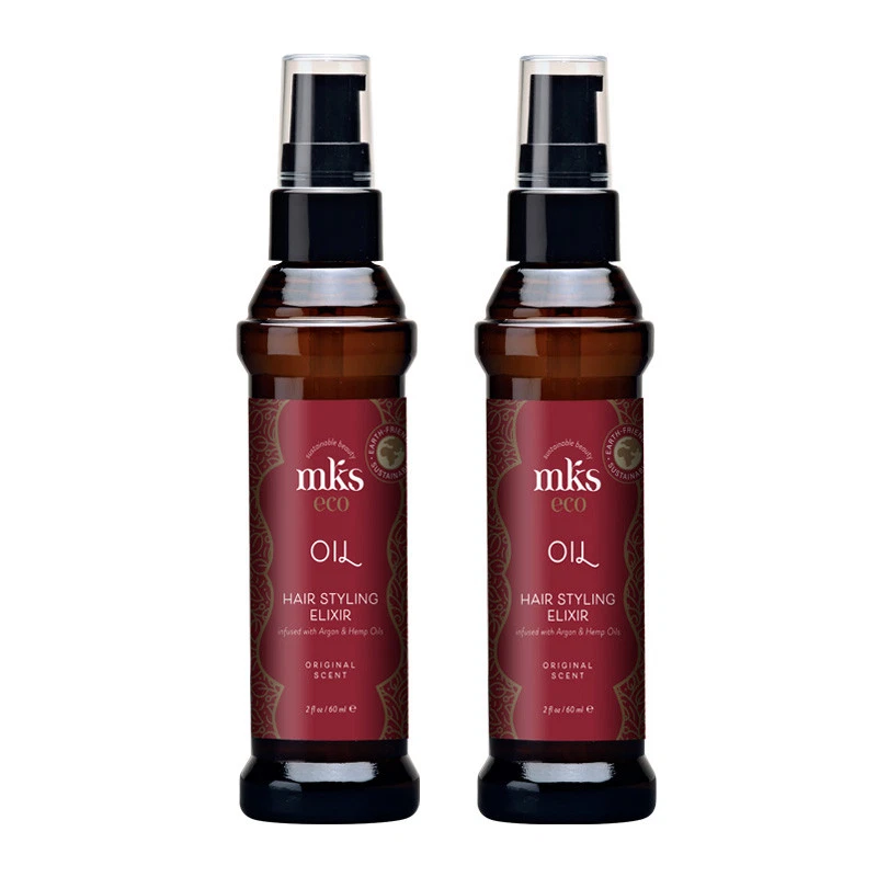mks eco Marrakesh Oil normal mit Arganöl Hanfsamenöl für Glanz 2x 60 ml