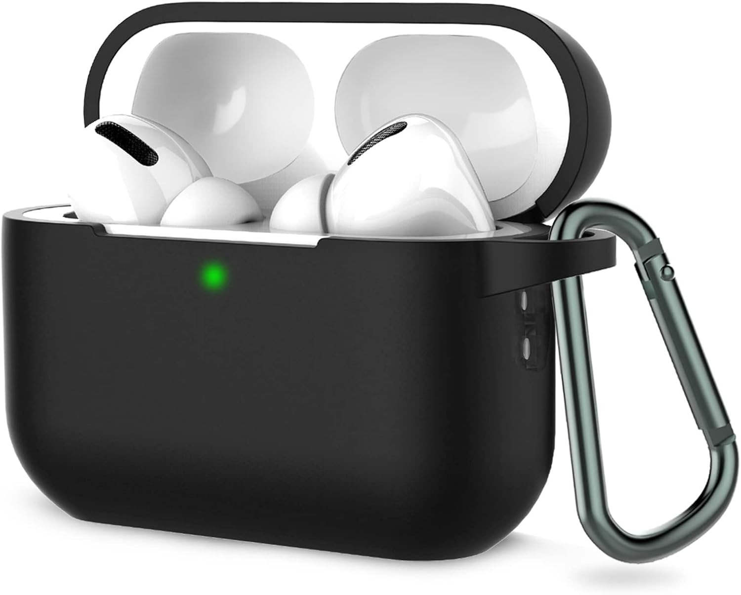 Soft Silicone AirPods Pro 2 Case Cover in A-Black by COFFEA-image