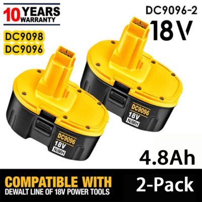 #ad 2PACK 18V For Dewalt 18 VOLT XRP Ni MH 4.8Ah Battery DC9099 DC9096 DC9098 NEW $29.90