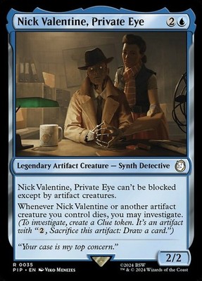 x1 Nick Valentine, Private Eye R MTG Universes Beyond: Fallout M/NM, English