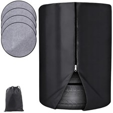 420D Waterproof Tire Cover for Storage, Heavy Duty Tire Storage Bag Set with