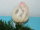 Antique Vtg 3.5" Unsilvered Glass ROSE BUD~German Pink /White MICA Xmas Ornament