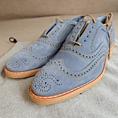 Allen Edmonds Shoes 10.5 3E Blue Neumok Suede Leather Shock