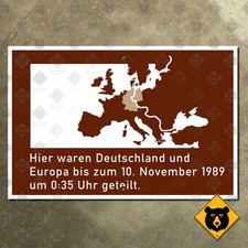 Germany unification Iron Curtain highway sign border 1989 Berlin die wende 15x10