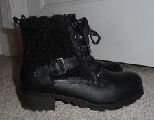Cute Dolce Vita girls size 5 Remali black lack up combat style boots NWOB