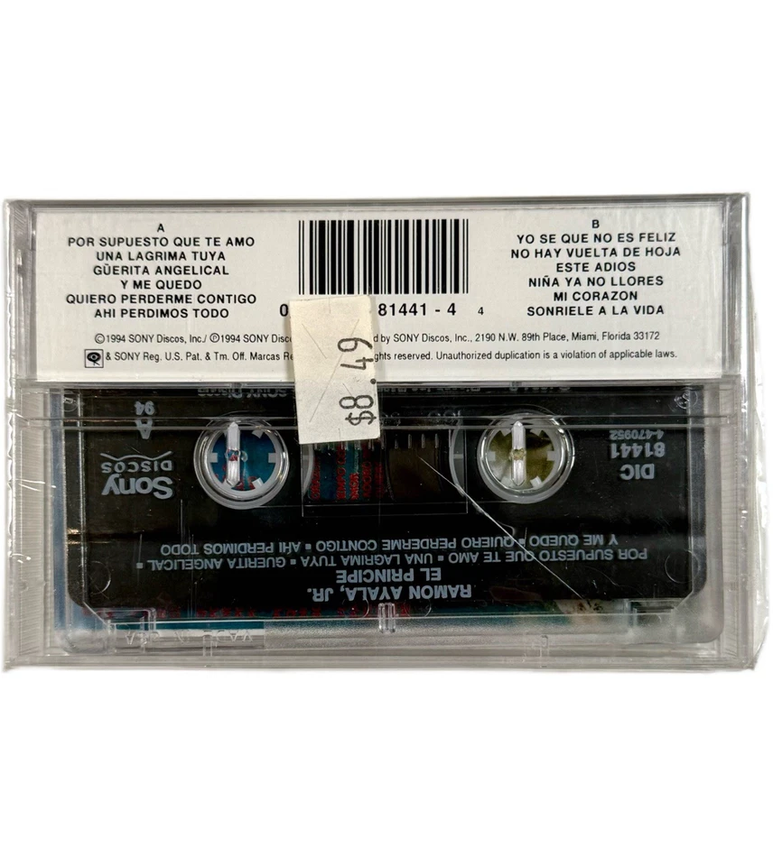 RAMON AYALA JR El Principe Cassette Tape 1994 Sony New Sellado Regional Mexican Foto 2 de 4