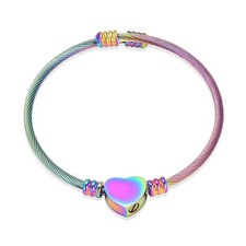 Cremation Bracelet for Ashes Memorial Jewelry Stainless Steel Heart Shape Urn Pe