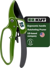 US EZ Kut Heavy Duty Pruning Shears Green - Ratcheting Action Great Garden Hand