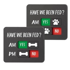 Acrylic Dog Feeding Reminder Sign With Magnet, AM/PM Pet Tracker Rectangular