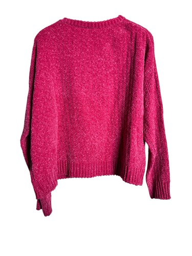 Suéter Cliche Fucsia Chic Rosa Chenilla Tejido Acogedor Suave Para Mujer Grande Nuevo con Etiquetas - Imagen 3 de 4