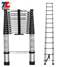 12.5FT 330lbs Aluminum Extension Telescoping Heavy Duty Lightweight Step Ladder