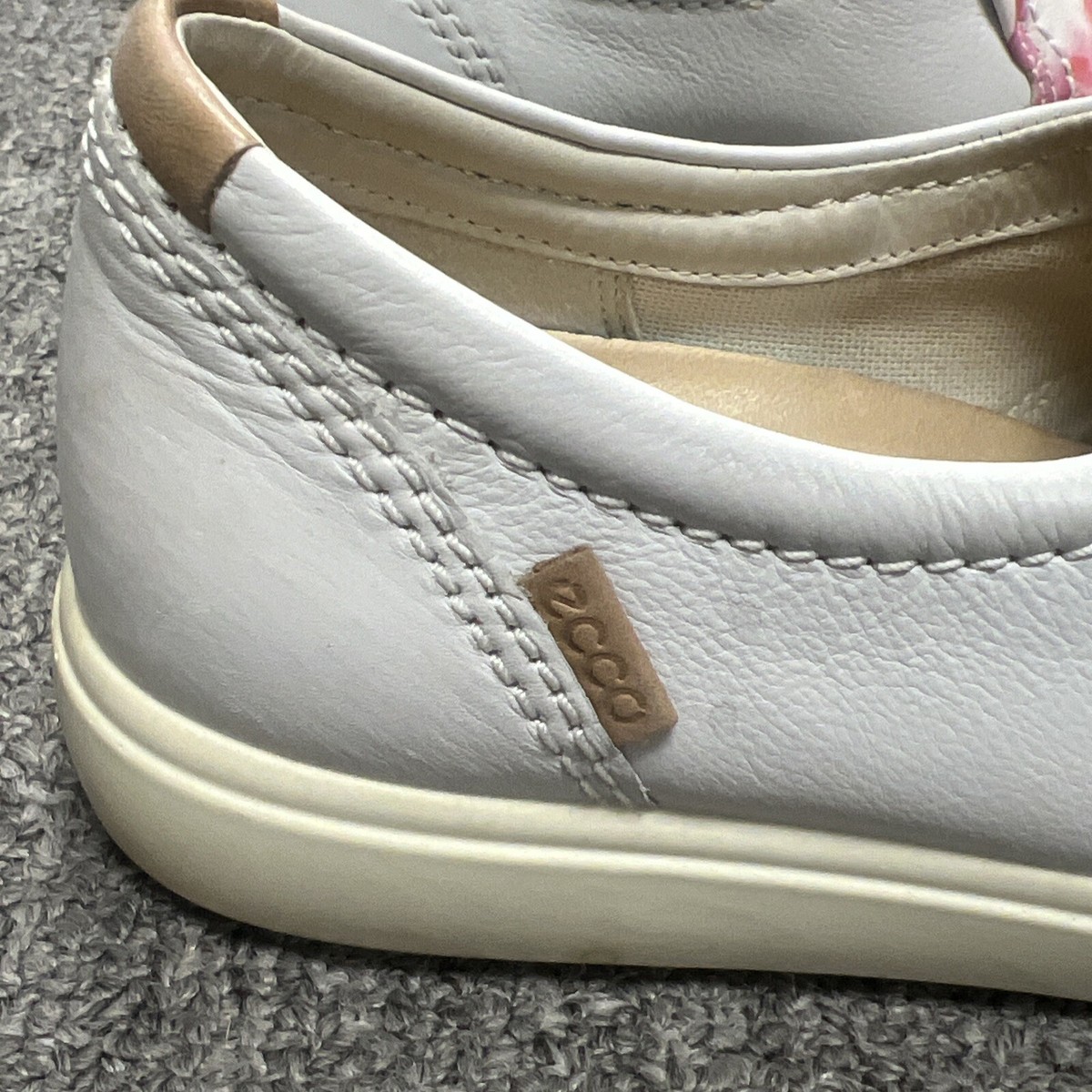 ECCO Sneakers Womens 37 White Floral Slip On Athleisure