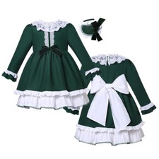 Girls Vintage Christmas Winter Long Sleeve Birthday Party Dress Size 2-12 Years