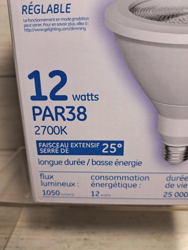 Par 38 Flood Light Bulb Base 2,700K Warm White 800 Series Dimmable GE 92969 - Picture 8 of 8