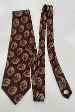 Vintage Burberrys Of London Mens 100 Silk Neck Tie Red Medallion USA