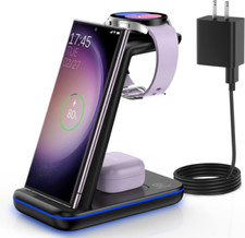 Wireless Charging Station for Samsung/Android, Fast Watch Black