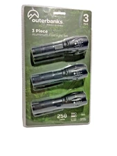 Flashlight Set Outerbanks Provisions 3-Piece Aluminum Flashlight Set