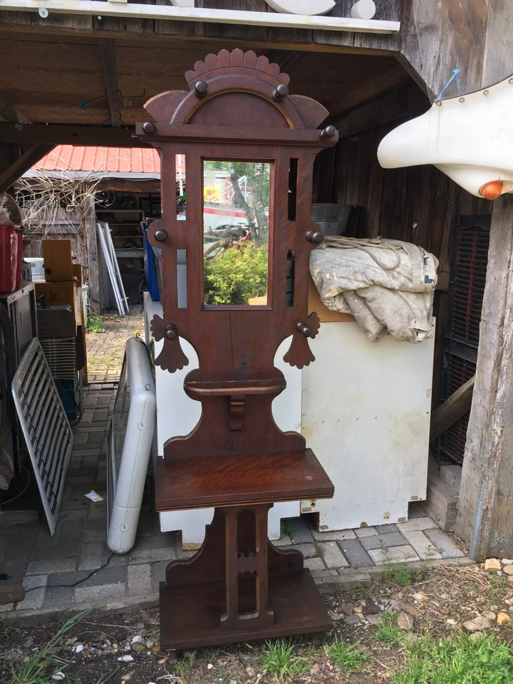 Antiguo perchero victoriano de la Selva Negra de 77 pulgadas x 26 pulgadas x 12 pulgadas Foto 2 de 4