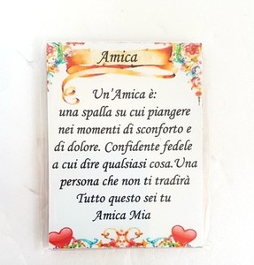 Calamita Magnete Magnetino Rettangolare Idea Regalo Frasi Dedica Amica Moc Ebay