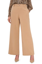 Vince Camuto Womens Size 4 Belted Wide Leg Flared Pants in Camel Tan $129