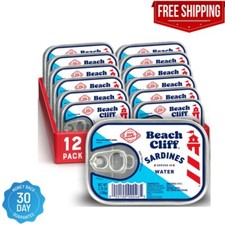 Beach Cliff Sardines in Water, Wild Caught, 3.75 oz Can, Pack of 12