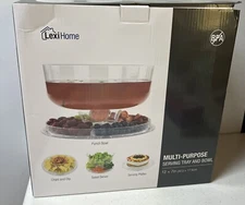 Multi-Purpose Serving Bowl And Tray With Cake Dome Lexihome NIB