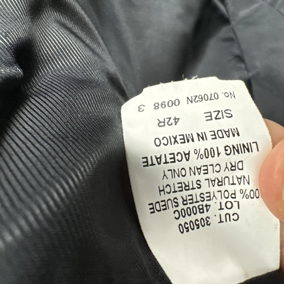 Blazer Gianfranco Ruffini Italia 42R 3 Botones Abrigo Deportivo Traje Chaqueta Negro Gamuza Foto 4 de 4