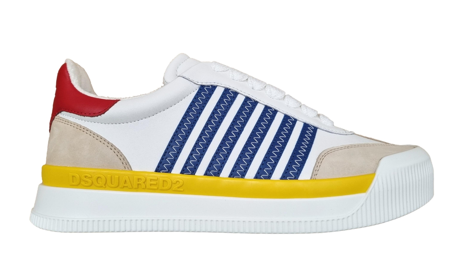 Кроссовки DSQUARED2 scarpe uomo in pelle из НЬЮ-ДЖЕРСИ M2649 bianco-giallo 69490₽