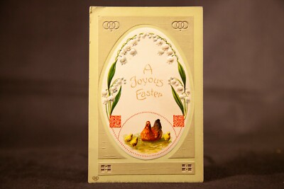 Historic Easter Postcard, 1910 Color Embossed Easter Card, EAS Print Germany