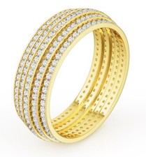 Chunky Gold Rings for Women Wide Wedding Non Tarnish 14K Gold size: 9 