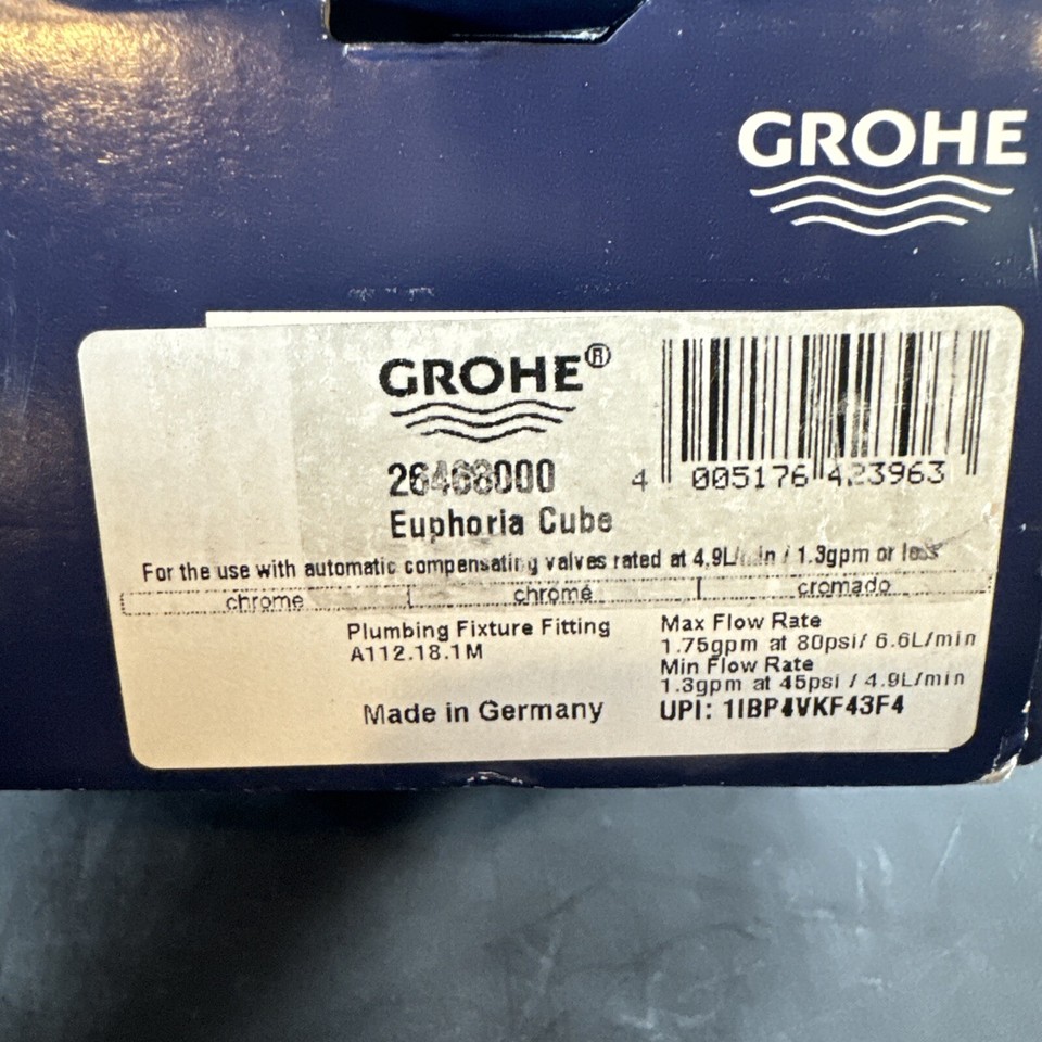 GROHE EUPHORIA CUBE 150 SHOWER HEAD 6" 1 SPRAY 1.75 GPM 26468 eBay