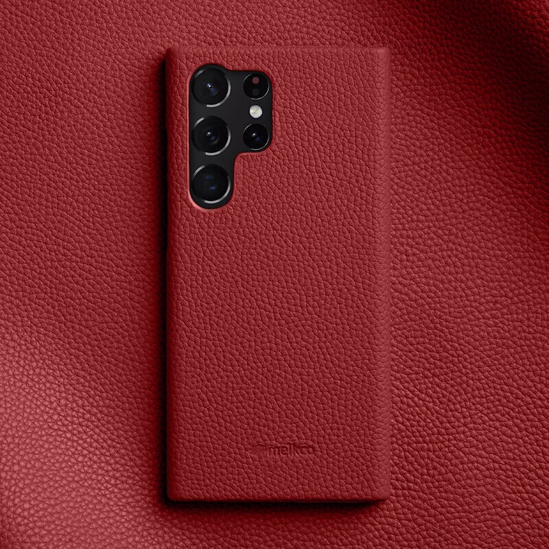 Funda protectora trasera de cuero genuino con patrón de lichie para Samsung S22 S23 S24 S25 Ultra