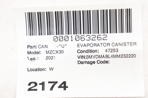 2020 - 2025 MAZDA CX-30 EMISSION SYSTEM EVAPORATOR FUEL VAPOR CANISTER OEM - Picture 13 of 13