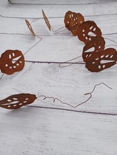 3 Snowman Face 6 ft Rusty Tin Garland, Total 18 ft, Rusty Wire Primitive Country