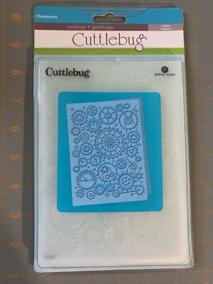 Cuttlebug Clockworks Embossing Folder 2000205 Steampunk Clock Watch Memories