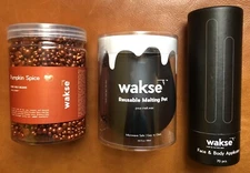 WAKSE 3 Pc Kit - 12.8oz Pumpkin Spice Hard Wax Beans, Melting Pot & Applicators