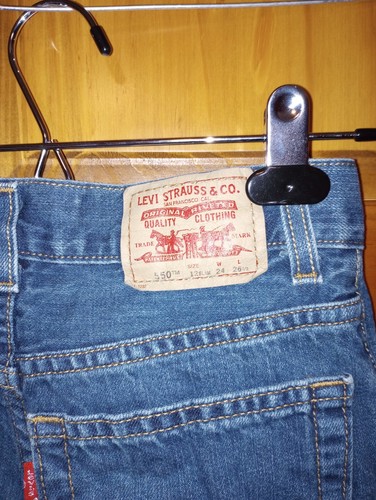 12 in boys size (or girls) Levis SLIM 550 Jeans Relaxed 24 x 26 made in 2010 EUC - Picture 8 of 24
