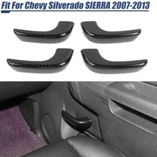 Carbon Fiber Inner Door Handle Trim Cover Set For Chevy Silverado SIERRA 07-13
