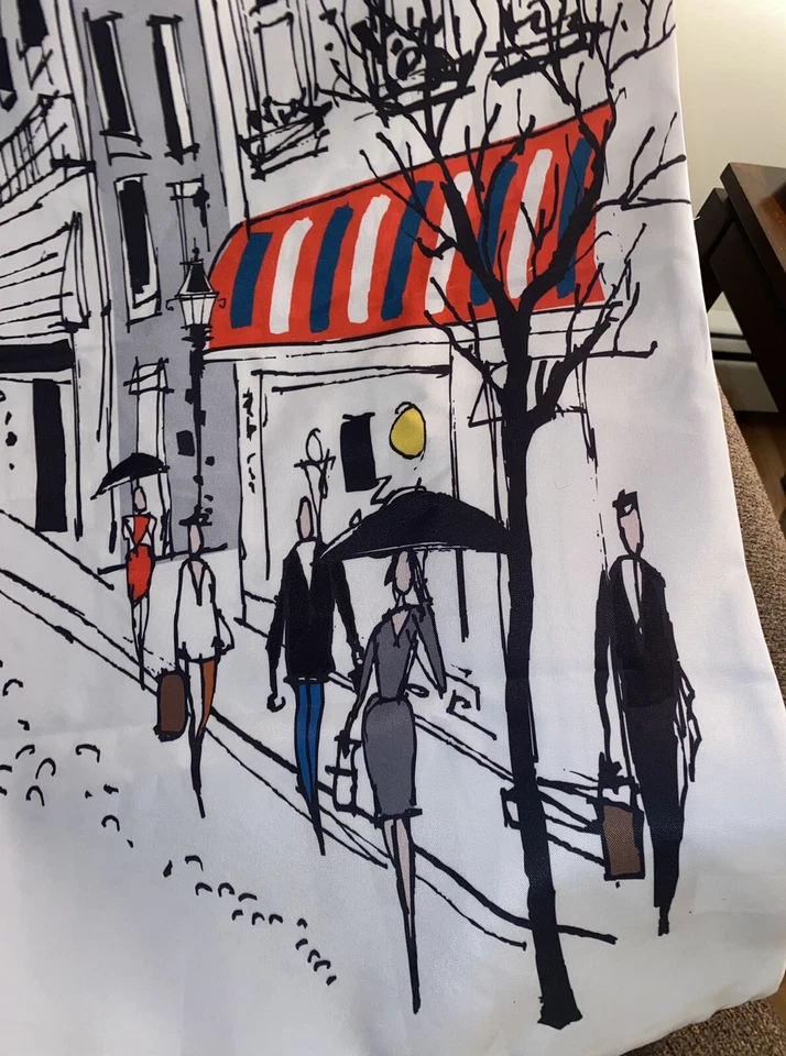 Funda de almohada París Torre Eiffel peatones franceses caminando y comprando calle en París Foto 2 de 4