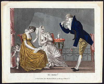 Antiker Meisterdruck-SATIRE-FI DONC-FIE-LIEBE-PUTTI-DEKEL-Cholet-ca. 1802