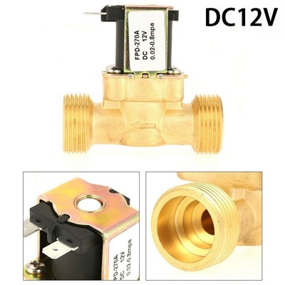 Magnetventil Messing 3/4'' 12V DC 8 bar NC stromlos geschlossen Wasser Ventil DE