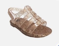 Toddler Girls Gold Glitter Jelly Sandals NWT 2 3 4 5 6 Wonder Nation